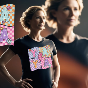 YAYA in plaid design and flowers multi color design-987            Mom-Mommy Mother MaMa